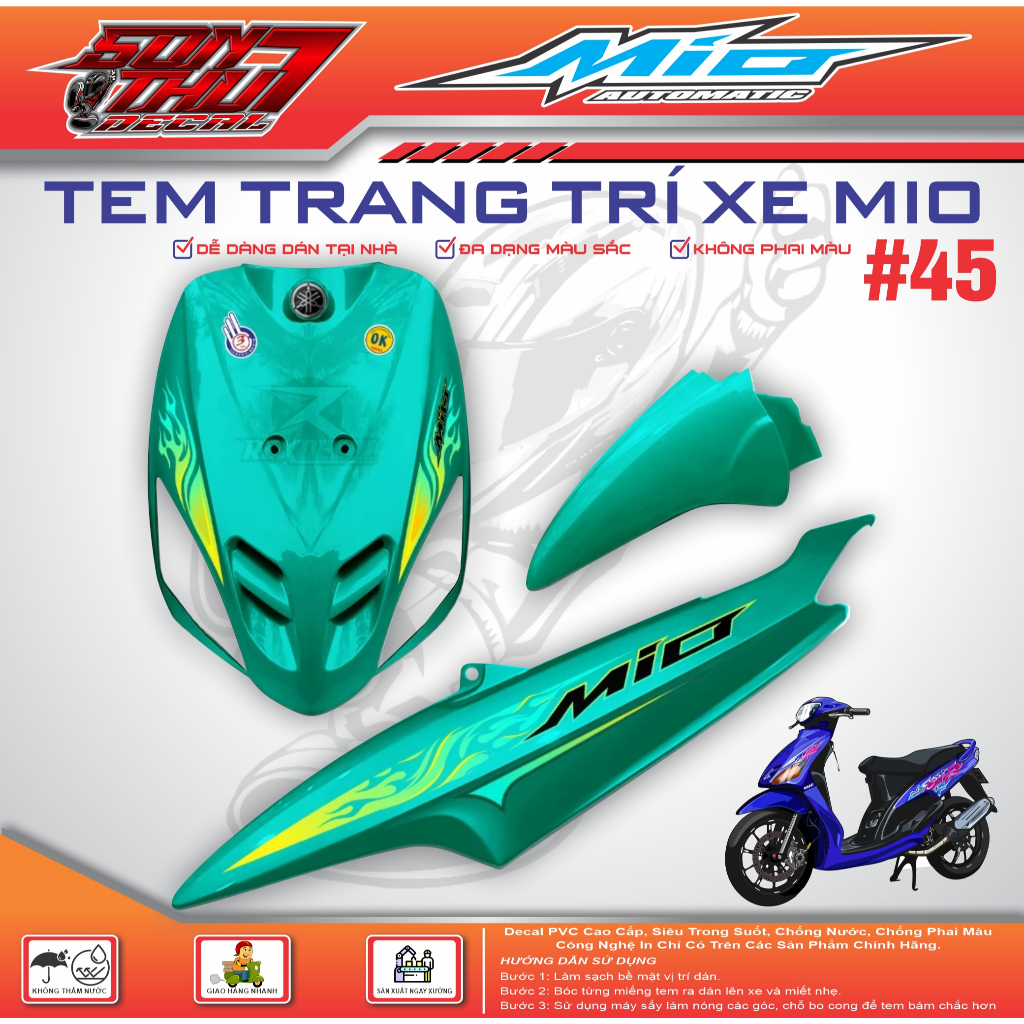 TEM XE MIO SPORT #45 (TEM IN 3 LỚP - SIÊU NÉT - SIÊU ĐẸP - SIÊU CUTE)