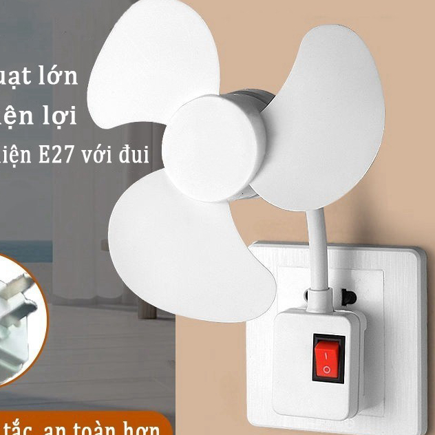 Quạt Mini Treo Nhà Vệ Sinh Xoay 360 Độ, Quạt Treo Tường Nhà Bếp Nhà Tắm, Quạt Cắm Điện Để Bàn Tiện Lợi  cc