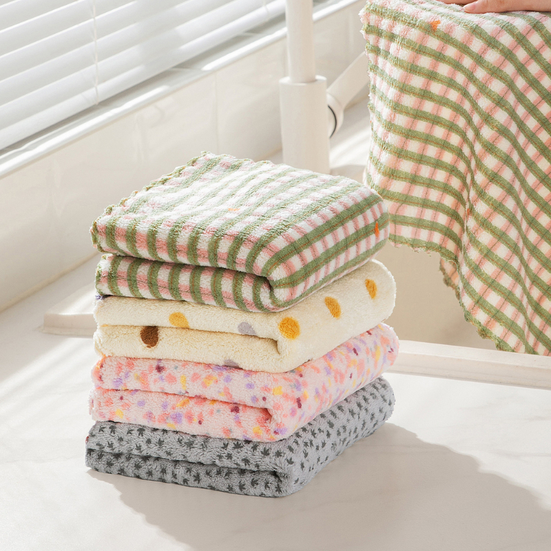 Set 4 Khăn Lau Đa Năng Lông Cừu San Hô 30x30cm KOOBEE – Siêu Mềm, Thấm Hút Mạnh, Không Xơ, Không Xù Lông | 354