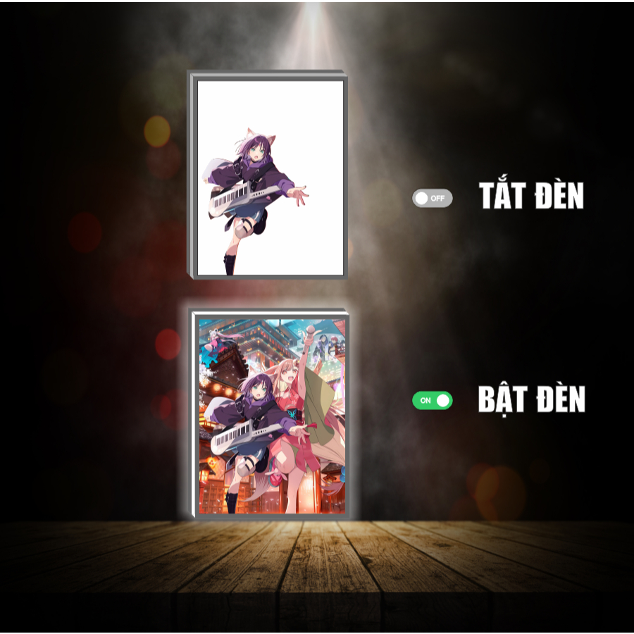 Tranh đèn led 3D đổi màu Công chúa vũ trụ Kaguya - Tranh đèn led 3D ANIME trang trí bàn làm việc, đèn ngủ