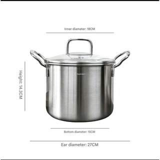 Nồi canh sâu lòng Chockmen [266] inox 3 lớp 18cm sáng bóng bền đẹp độ dày khủng C266