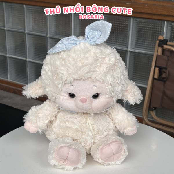 Thú Nhồi Bông Cừu Be 40cm Cao Cấp – Gấu Bông Dễ Thương, Mềm Mịn, Trang Trí & Ôm Ngủ