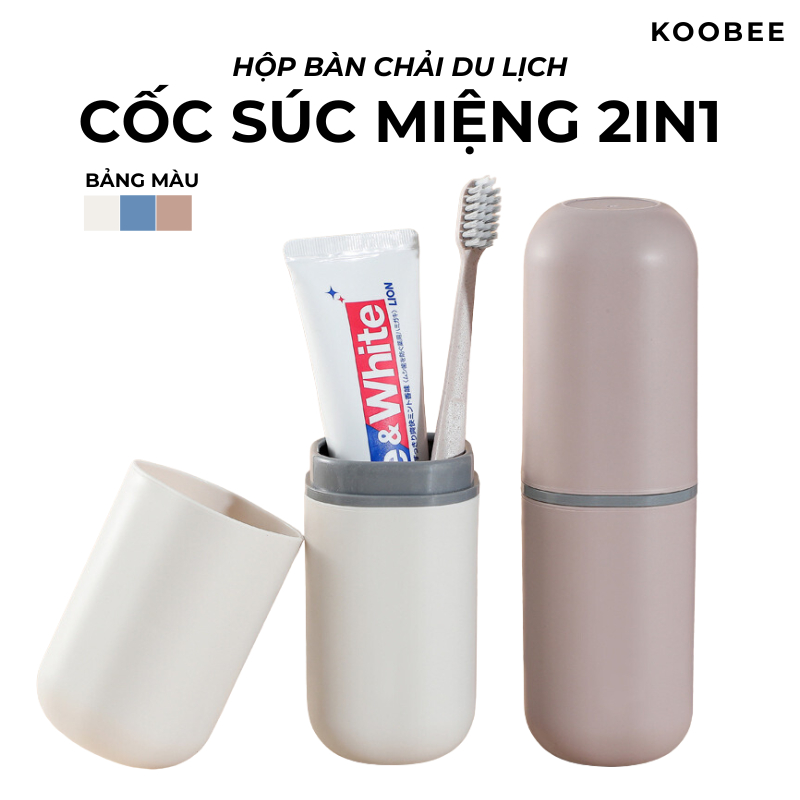 Hộp Đựng Bàn Chải, Kem Đánh Răng Du Lịch KOOBEE – Kiêm Cốc Súc Miệng, Đựng Đồ Ăn Văn Phòng Đa Năng (NT05)