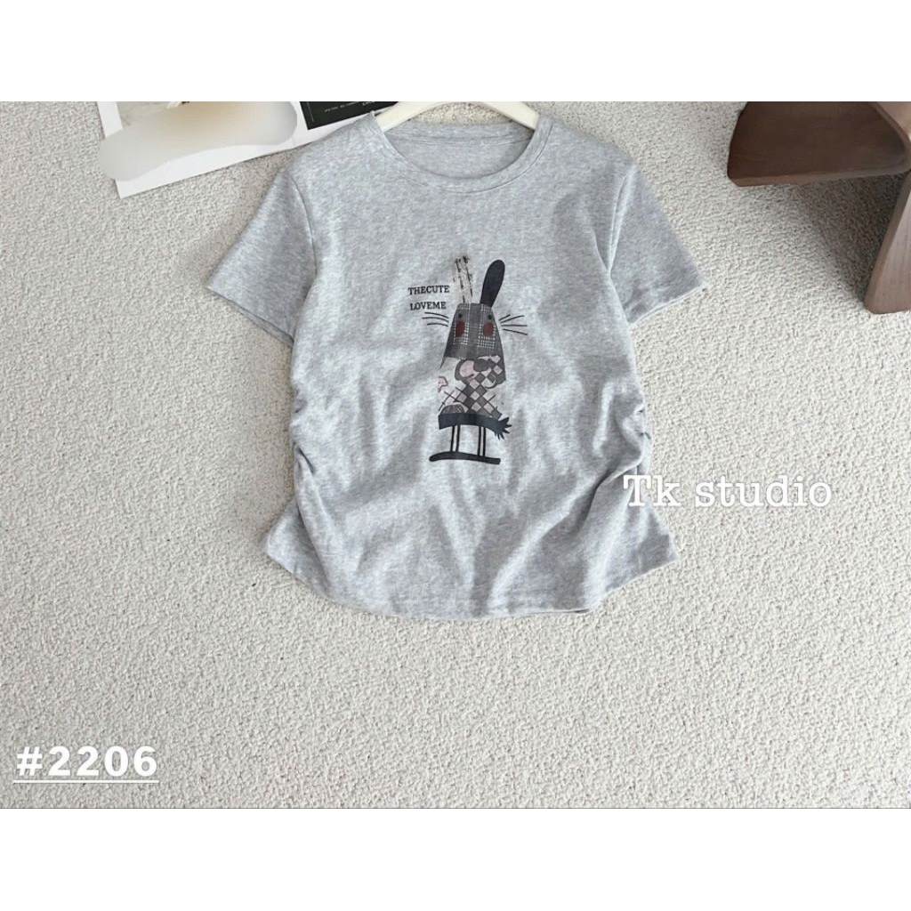 [𝑯𝒂 𝑨𝒏𝒉] Áo Cộc Phông Thỏ Rút Eo QCL1