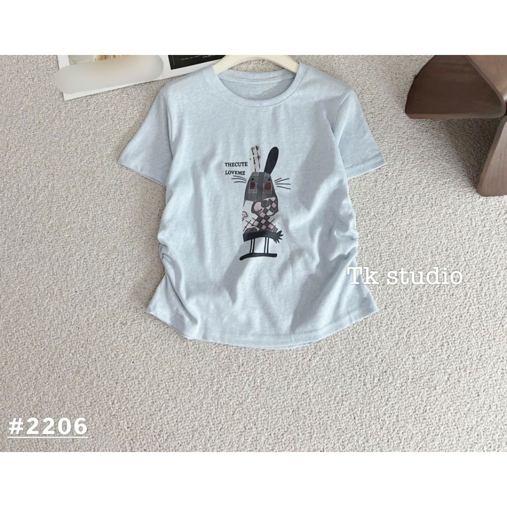 [𝑯𝒂 𝑨𝒏𝒉] Áo Cộc Phông Thỏ Rút Eo QCL1