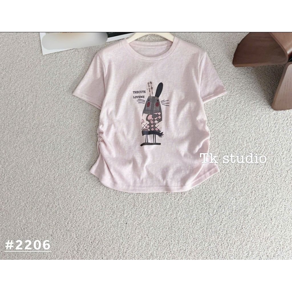 [𝑯𝒂 𝑨𝒏𝒉] Áo Cộc Phông Thỏ Rút Eo QCL1