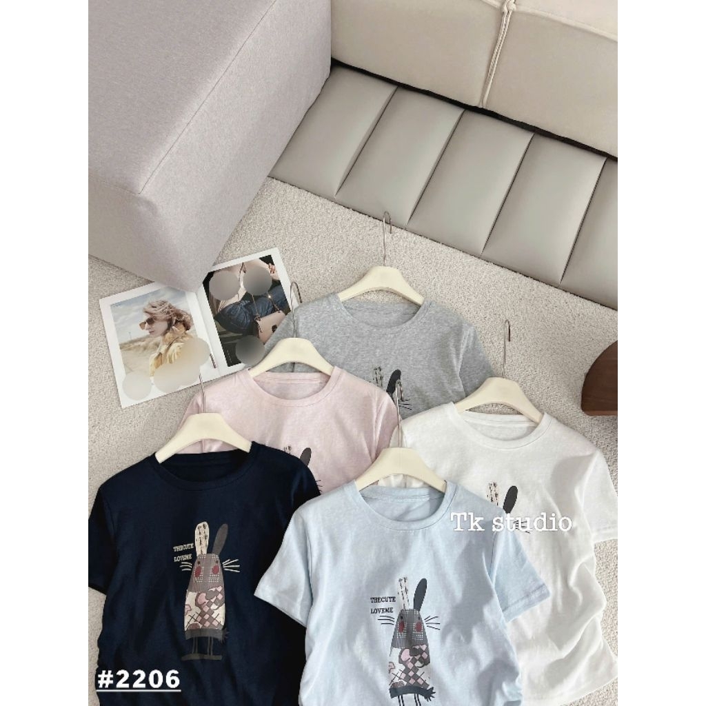 [𝑯𝒂 𝑨𝒏𝒉] Áo Cộc Phông Thỏ Rút Eo QCL1
