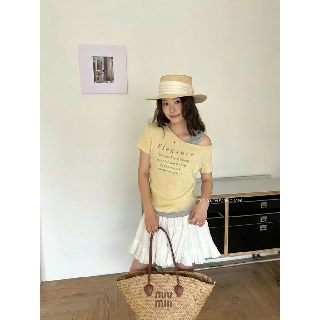 [𝑯𝒂 𝑨𝒏𝒉] Áo Cộc Phông Trễ Vai Chữ Pha Gấu QCL1 > 58kg