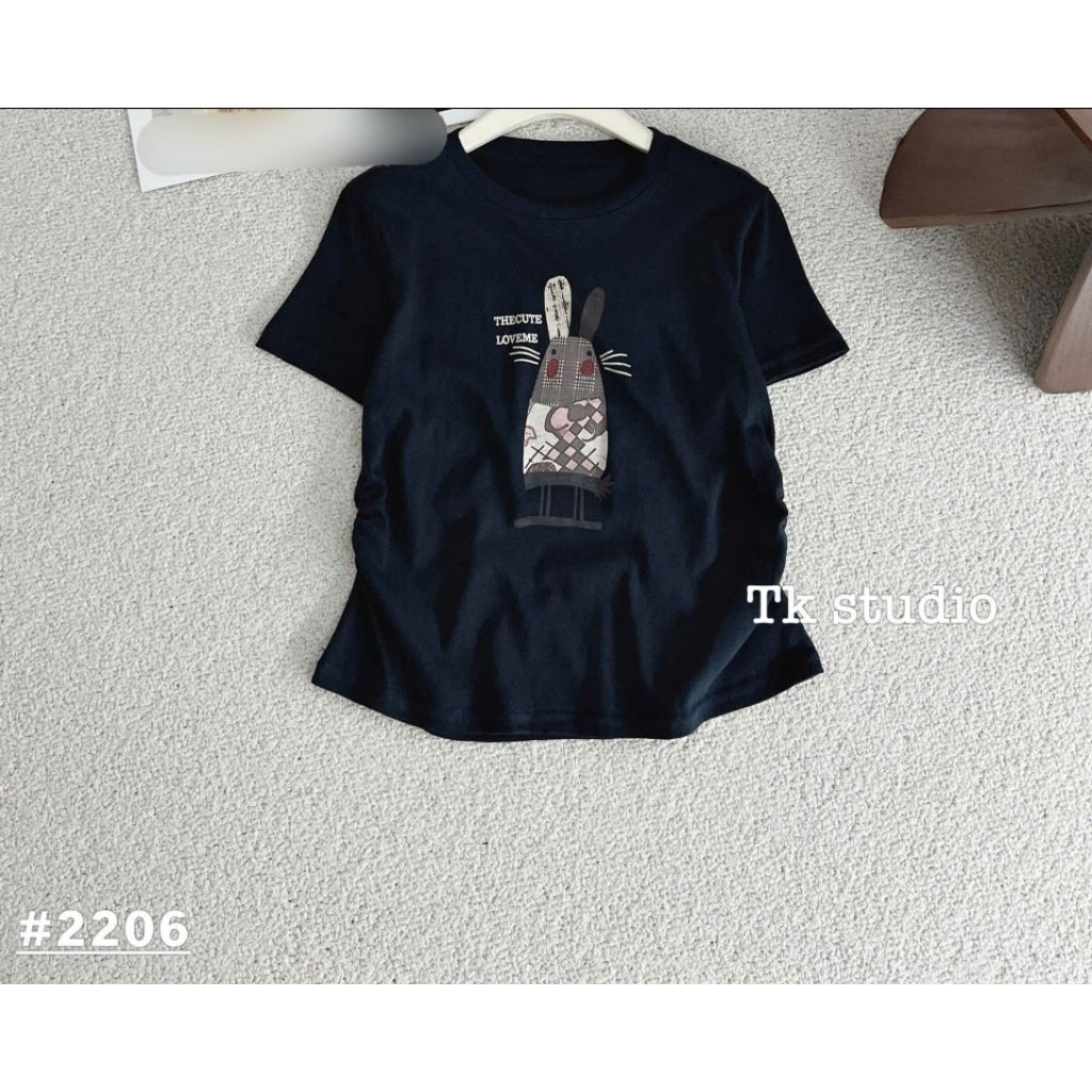 [𝑯𝒂 𝑨𝒏𝒉] Áo Cộc Phông Thỏ Rút Eo QCL1