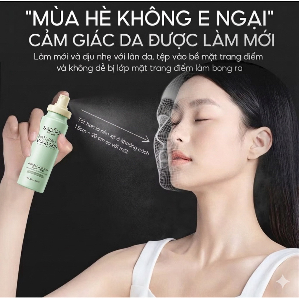 Xịt Khóa Trang Điểm Naturally Good Skin 100ml Căng Bóng Lâu Trôi 12 Giờ Kiềm Dầu Tự Tin Rạng Rỡ