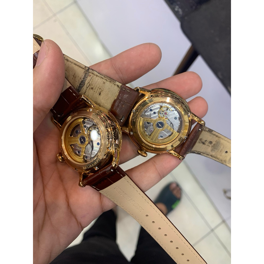 (Pass giá thợ) đồng hồ Lobinni Interlaken hỏng lịch tháng góc 12giờ bán xác 1,5tr (3triệu cả 2)
