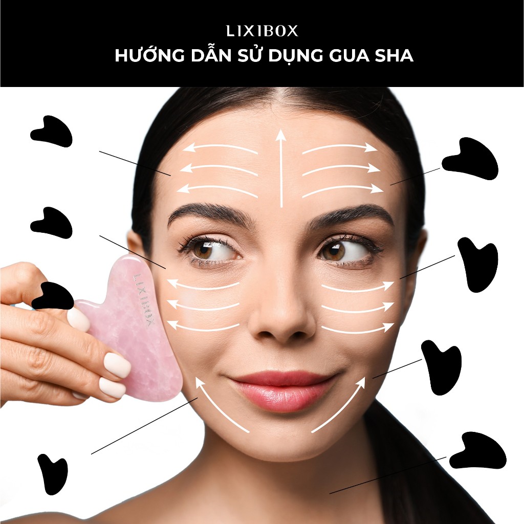 Dụng cụ Massage Mặt Đá Thạch Anh Hình Trái tim Lixibox Heart-Shaped Gua Sha Facial Tool