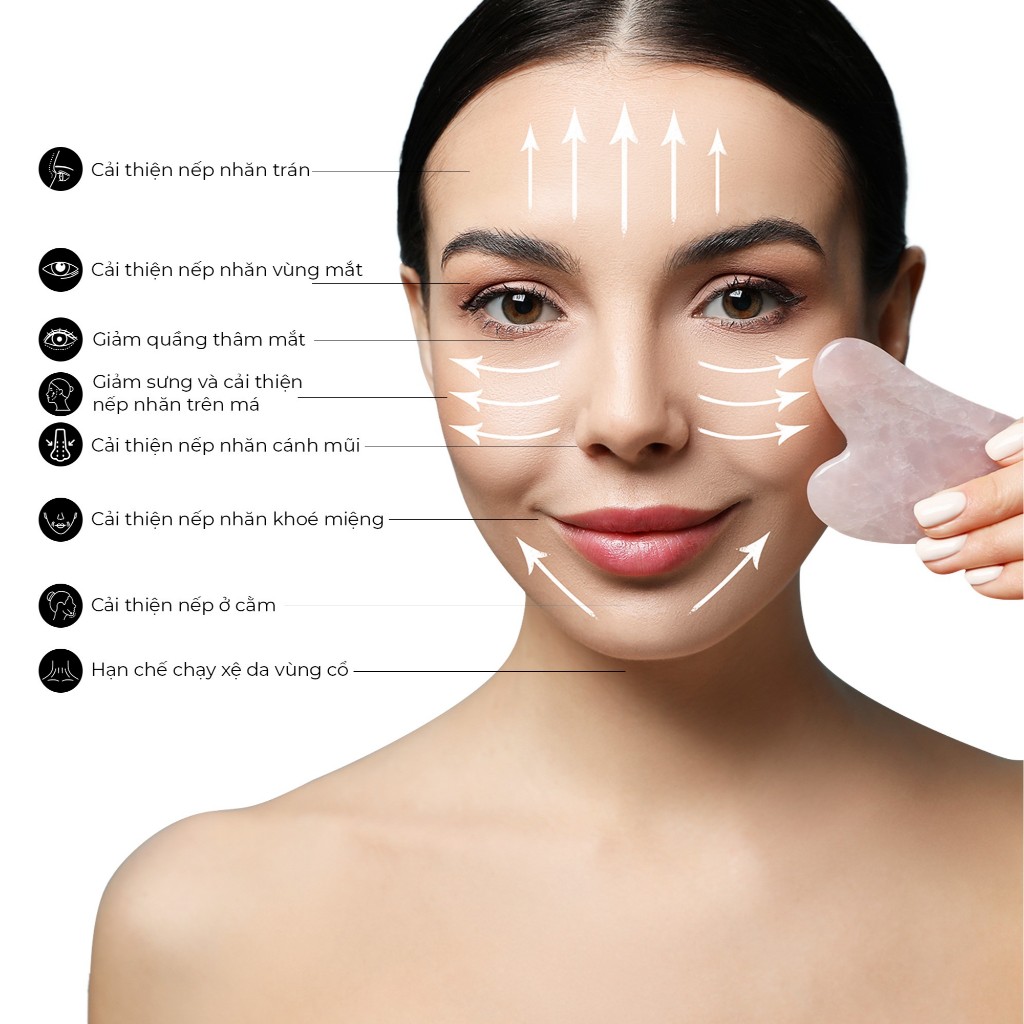 Dụng cụ Massage Mặt Đá Thạch Anh Hình Trái tim Lixibox Heart-Shaped Gua Sha Facial Tool