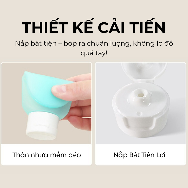 Set 3 Lọ Chiết Mỹ Phẩm Du Lịch 60ml KOOBEE – Chai Đựng Dầu Gội, Sữa Tắm, Lotion, Toner Kèm Túi (207)