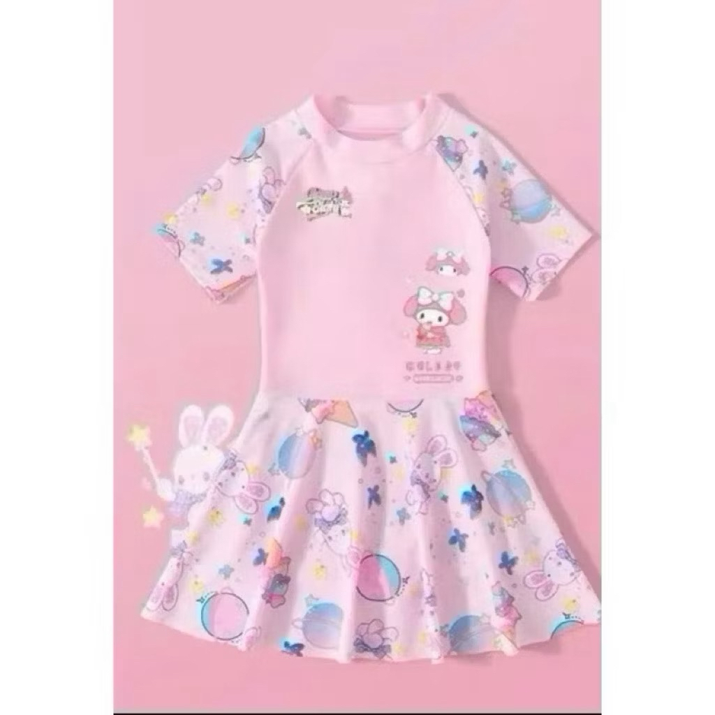 Đồ bơi cho bé gái size 10-40kg hoạ tiết cinnamorol hot hit, đồ bơi bé gái có quần bảo hộ, bikini cho bé