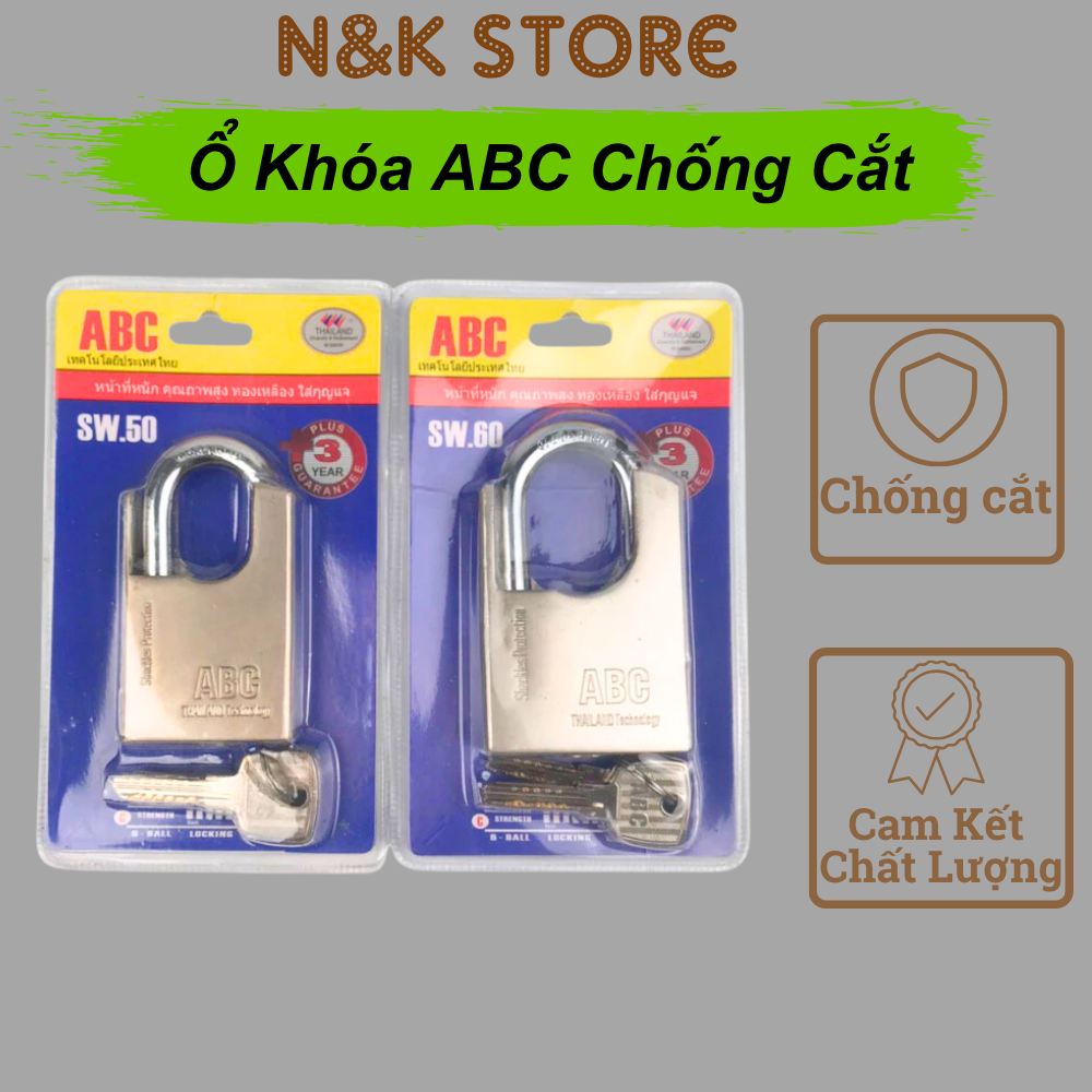 Ổ khóa chống cắt ABC Thái Lan, khóa bấm chống cắt, chống trộm ABC chất lượng cao