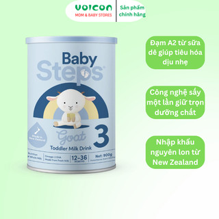Sữa Dê Baby Steps New Zealand Số 1 2 3 - Đạm A2 Dịu Nhẹ Giúp Bé Tiêu Hóa Tốt Phát Triển Toàn Diện