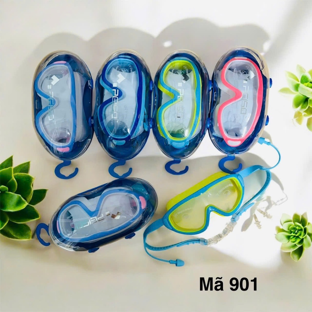 Kính bơi thể thao PEISO có bịt tai, góc nhìn Panorama siêu rộng, chống nước, sương mù và tia UV tốt