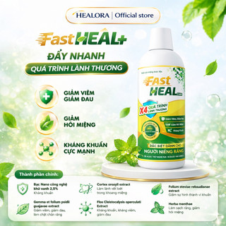 FastHeal Nano nước súc miệng Dược liệu – Giải pháp cho niềng răng, răng Giả, hết hôi miệng, giảm sưng lợi (Chai 250ml)