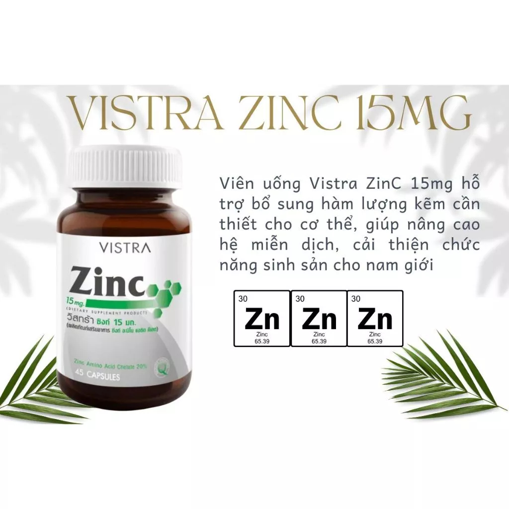 Kẽm Vistra Zinc 15mg Amino Acid Chelate - Hỗ Trợ Tiêu Hóa, Nhanh Lành Tổn Thương & Tăng Cường Hệ Miễn Dịch