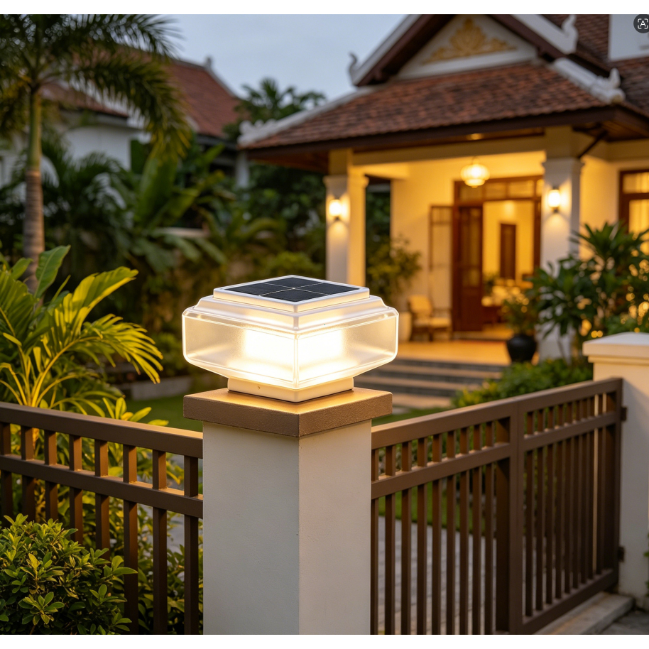 Đèn tường năng lượng mặt trời mới Đèn sân ngoài trời Vườn biệt thự Cột đèn ngoài trời Đèn đường chống mưa