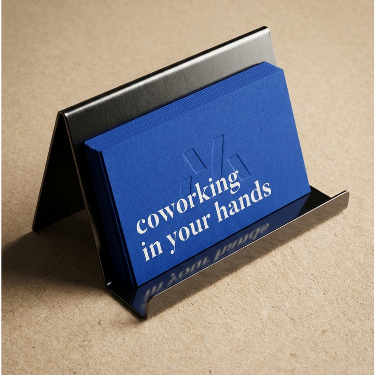 Kệ đựng namecard, card visit, giá đựng danh thiếp, giá đỡ điện thoại để bàn, vật liệu inox gương