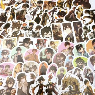 [hàng sẵn] Hộp 120 sticker Xiao Venti Ayaka / Genshin Impact  miếng hình dán không trùng có hộp đựng (không trùng nhau)