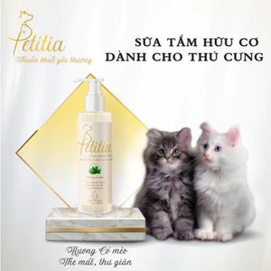 Sữa tắm hữu cơ Petitia 500ml cho chó mèo, hương Cỏ mèo the mát, thư giãn, dưỡng lông, lưu hương