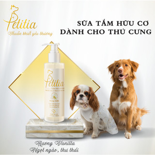 Sữa tắm hữu cơ Petitia 500ml cho chó mèo, hương Vanilla ngọt ngào, thư thái, dưỡng lông, lưu hương