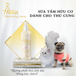 Sữa tắm hữu cơ Petitia 500ml cho chó mèo, hương Vanilla ngọt ngào, thư thái, dưỡng lông, lưu hương