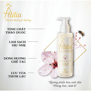 Sữa tắm hữu cơ Petitia 500ml cho chó mèo, hương Phấn hoa anh đào trong trẻo, dưỡng lông, lưu hương