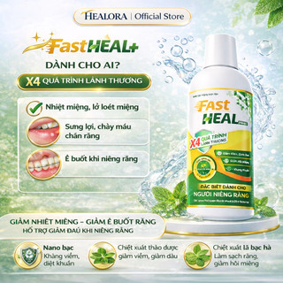 FastHeal Nano nước súc miệng Dược liệu – Giải pháp cho niềng răng, răng Giả, hết hôi miệng, giảm sưng lợi (Chai 250ml)