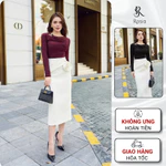 Áo thun nữ ôm body dài tay chất liệu mềm mại thiết kế Rosia cao cấp phối chân váy đính hoa thanh lịch công sở trẻ trung — ảnh 1