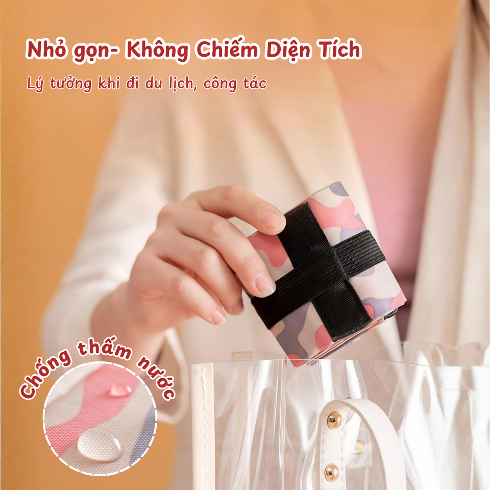 Túi Xách Đi Chợ Vải Oxford Chống Nước Tái Sử Dụng RICHOUSE, Túi Du Lịch Gấp Gọn Siêu Nhẹ Cỡ Lớn