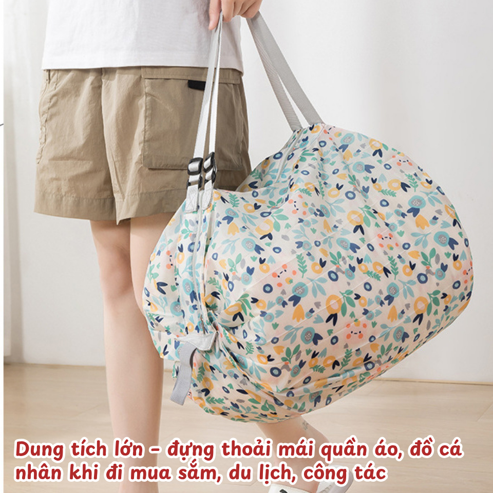 Túi Xách Đi Chợ Vải Oxford Chống Nước Tái Sử Dụng RICHOUSE, Túi Du Lịch Gấp Gọn Siêu Nhẹ Cỡ Lớn
