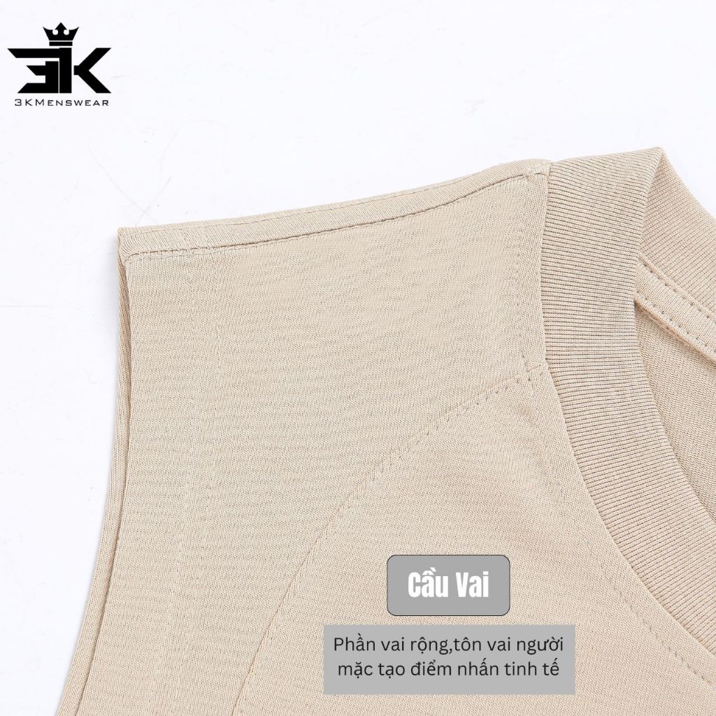 Áo Tanktop, Áo Sát Nách 3KMENSWEAR Chất Liệu Cotton Lạnh Mát Thấm Hút Tốt, Form từ 50 -85kg