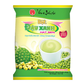 Bột Đậu Xanh Hạt Sen có đường/ không đường Bích Chi (350gr/gói) Thùng 10 Gói
