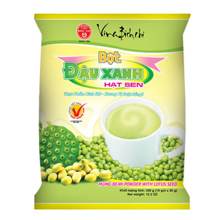 Bột Đậu Xanh Hạt Sen có đường/ không đường Bích Chi (350gr/gói) Thùng 10 Gói