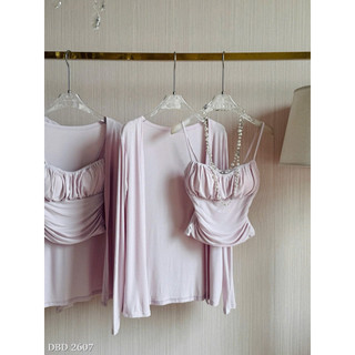 Set Áo Body Nhún 2 Dây Mix Choàng Chuẩn Linh Hoàng