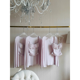 Set Áo Body Nhún 2 Dây Mix Choàng Chuẩn Linh Hoàng