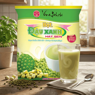 Bột Đậu Xanh Hạt Sen có đường/ không đường Bích Chi (350gr/gói) Thùng 10 Gói