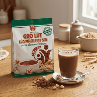 Bột Gạo Lứt Lúa Mạch Hạt Sen Có Đường / Không Đường Bích Chi (300gr/gói) Thùng 10 Gói