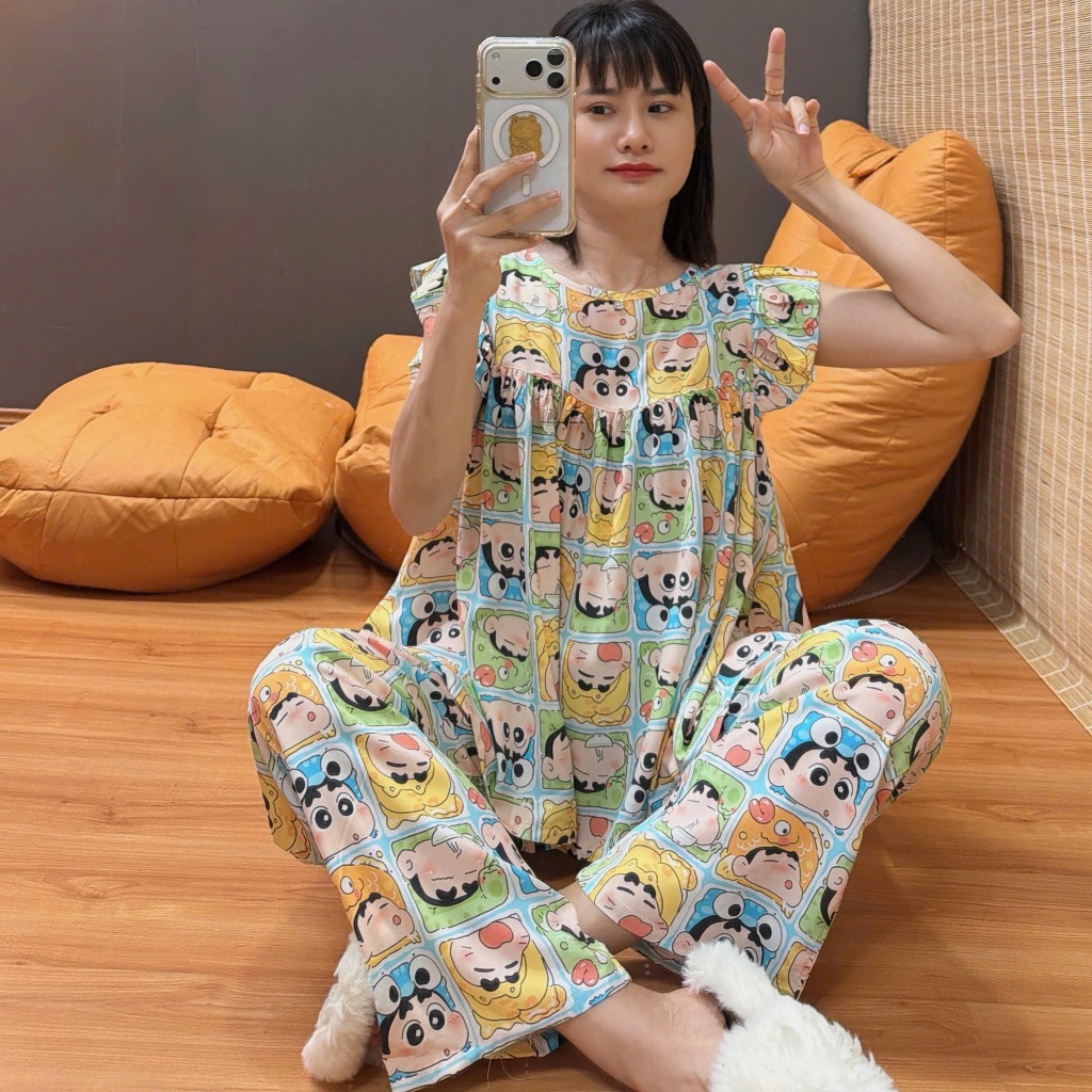 Bộ tole quần 9 tấc, áo cánh tiên 2 lớp, hàng may kỹ 43-90kg - Nocnhamacdobo