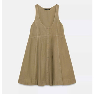 Váy Đầm Sát Nách Dáng Babydoll Nâu Tây Xoè Hot Hit
