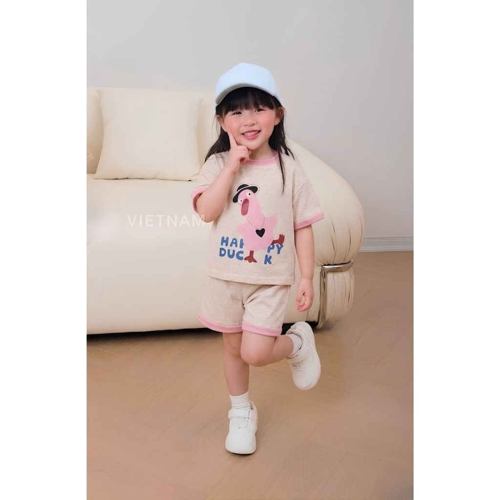 Bộ quần áo bé gái Vịt Duck sz 9- 38 kg mùa hè, bộ chất cotton mềm mát thấm hút mồ hôi