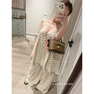 SET ÁO 2S VIỀN REN MIX QUẦN ỐNG XUÔNG CHẤM BI HOT HIT