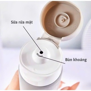 Set 2 Sữa Rửa Mặt Bùn Khoáng QISE 2in1 100ML, Sữa Rửa Mặt Sạch Sâu Giảm Mụn Kiềm Dầu, Dưỡng Ẩm, Sáng Da Mềm Mịn, Vân Thỏ
