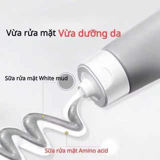 Set 2 Sữa Rửa Mặt Bùn Khoáng QISE 2in1 100ML, Sữa Rửa Mặt Sạch Sâu Giảm Mụn Kiềm Dầu, Dưỡng Ẩm, Sáng Da Mềm Mịn, Vân Thỏ