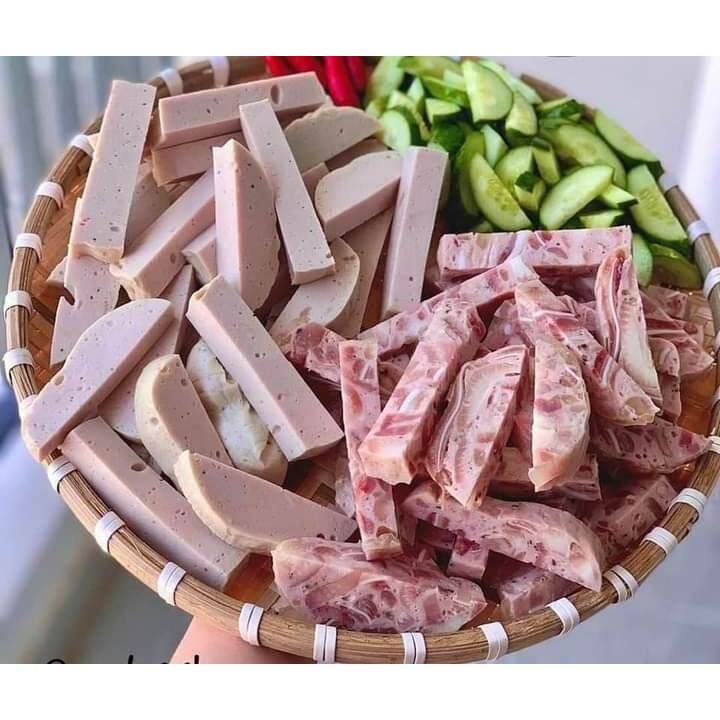 CHẢ GÂN ỚT XIÊM XANH 500G + 500G CHẢ GÂN TIÊU _TỔNG NHÂN 1KG_HÀNG ĂN NHÀ_NHẬN GIAO MIỀN NAM_COMBOTIEUOT.01