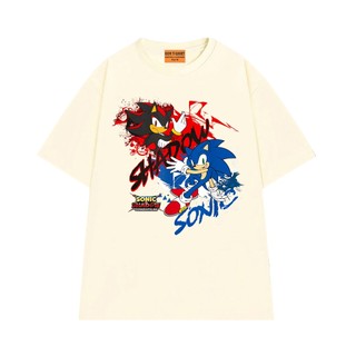 Áo Thun Unisex NGỐ TEE Hoạt Hình Nhím Sonic vs Nhím Shadow Vải Cotton Mềm Mịn Thoáng Mát